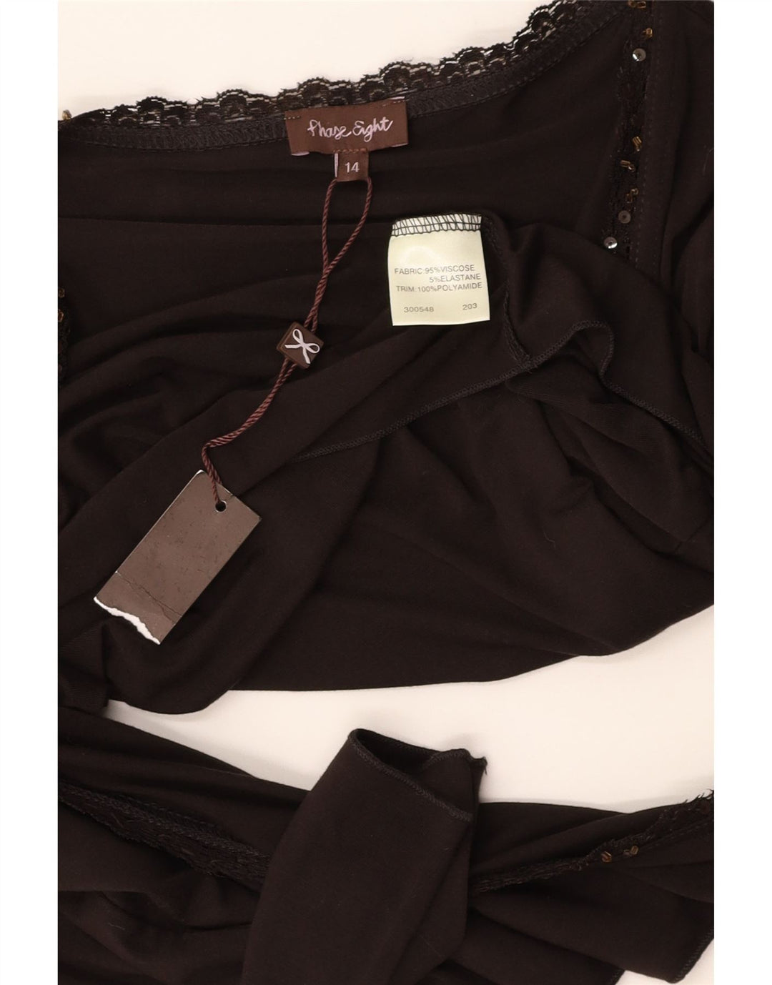 PHASE EIGHT Top cardigan cu mâneci 3/4 pentru femei UK 14 Maro mediu