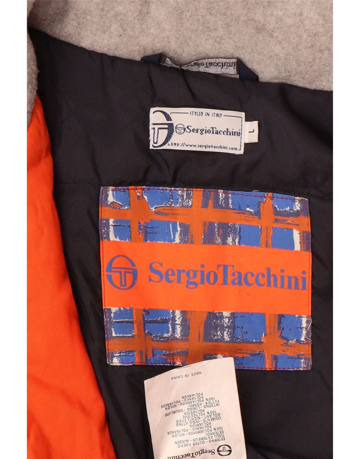 Jachetă de schi cu glugă pentru bărbați Sergio Tacchini UK 40 mare portocaliu Colorblock