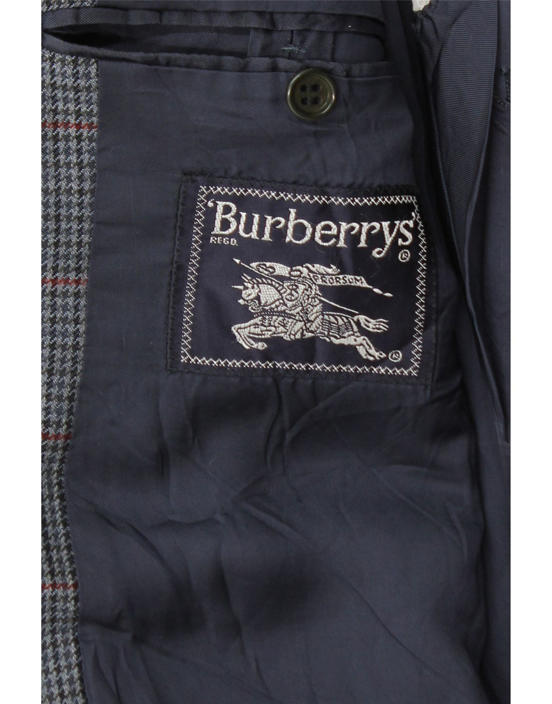 Jachetă Burberrys pentru bărbați IT 48 Medium Bluemarin Houndstooth Lână