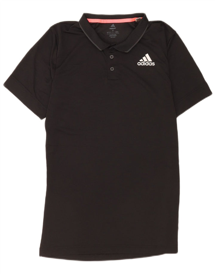 Tricou polo Adidas pentru bărbați, cu formă regulată, poliester mediu negru