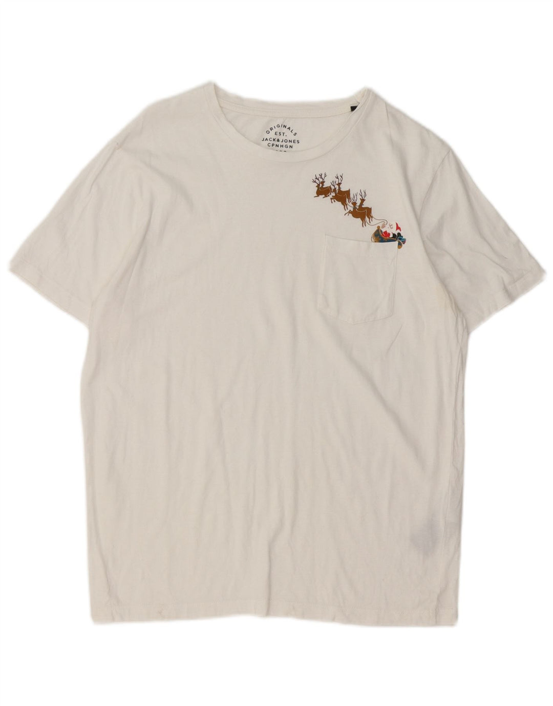 Tricou cu grafic Jack & Jones pentru bărbați Top mediu din bumbac alb