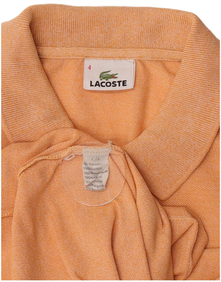 Tricou polo Lacoste pentru bărbați, mărimea 4, bumbac color bloc de culoare portocaliu mediu