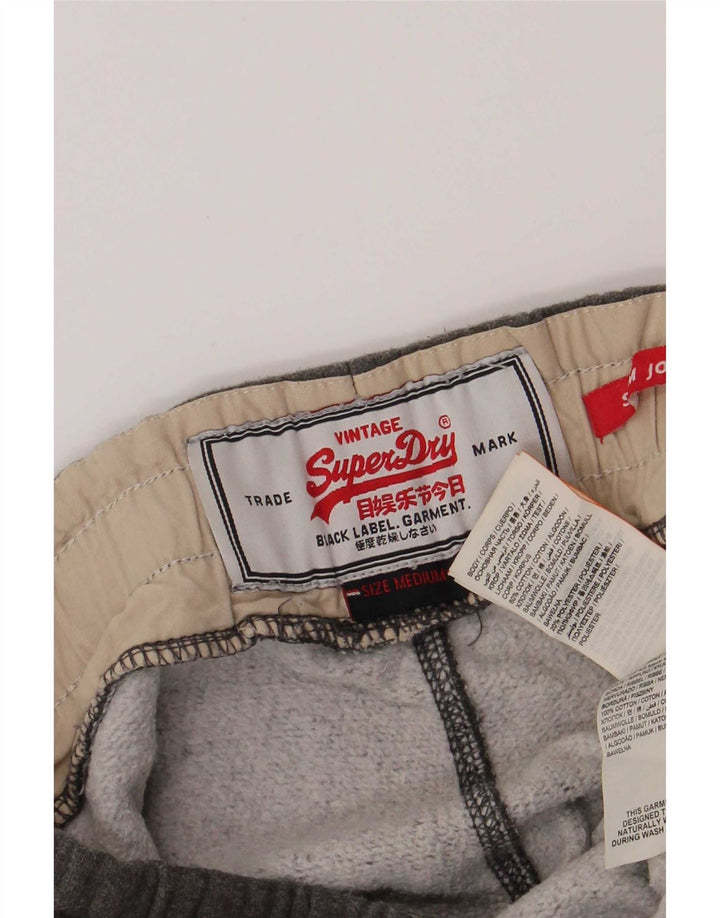 Pantaloni de trening grafic pentru bărbați Superdry, bumbac gri mediu