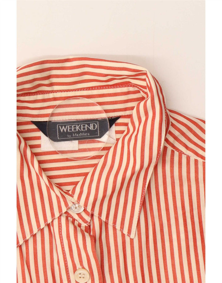 Cămașă de weekend pentru femei Max Mara UK 16, mare, roșu, bumbac cu dungi