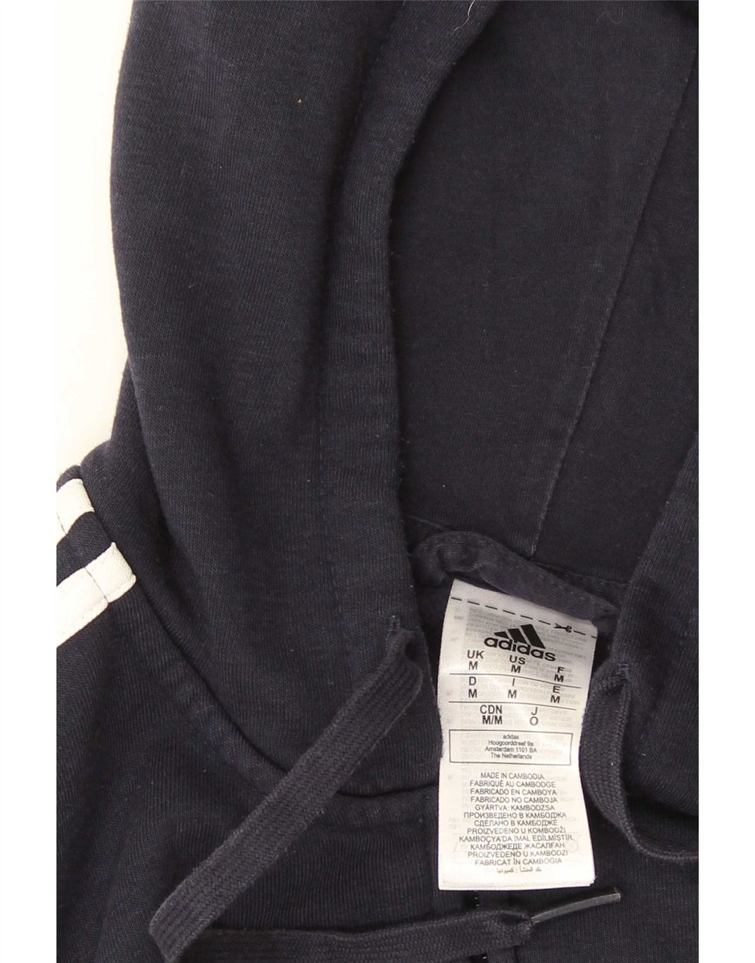 Pulover Adidas pentru bărbați, cu fermoar, bumbac, albastru, mediu