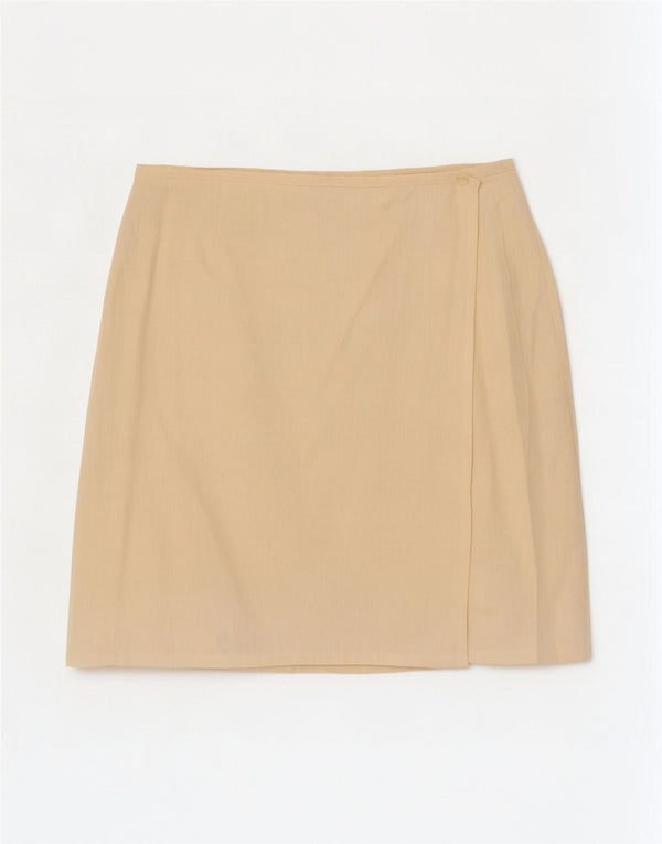 Fusta Mini Wrap Benetton pentru femei IT 44 Medium W28 Bej Bumbac