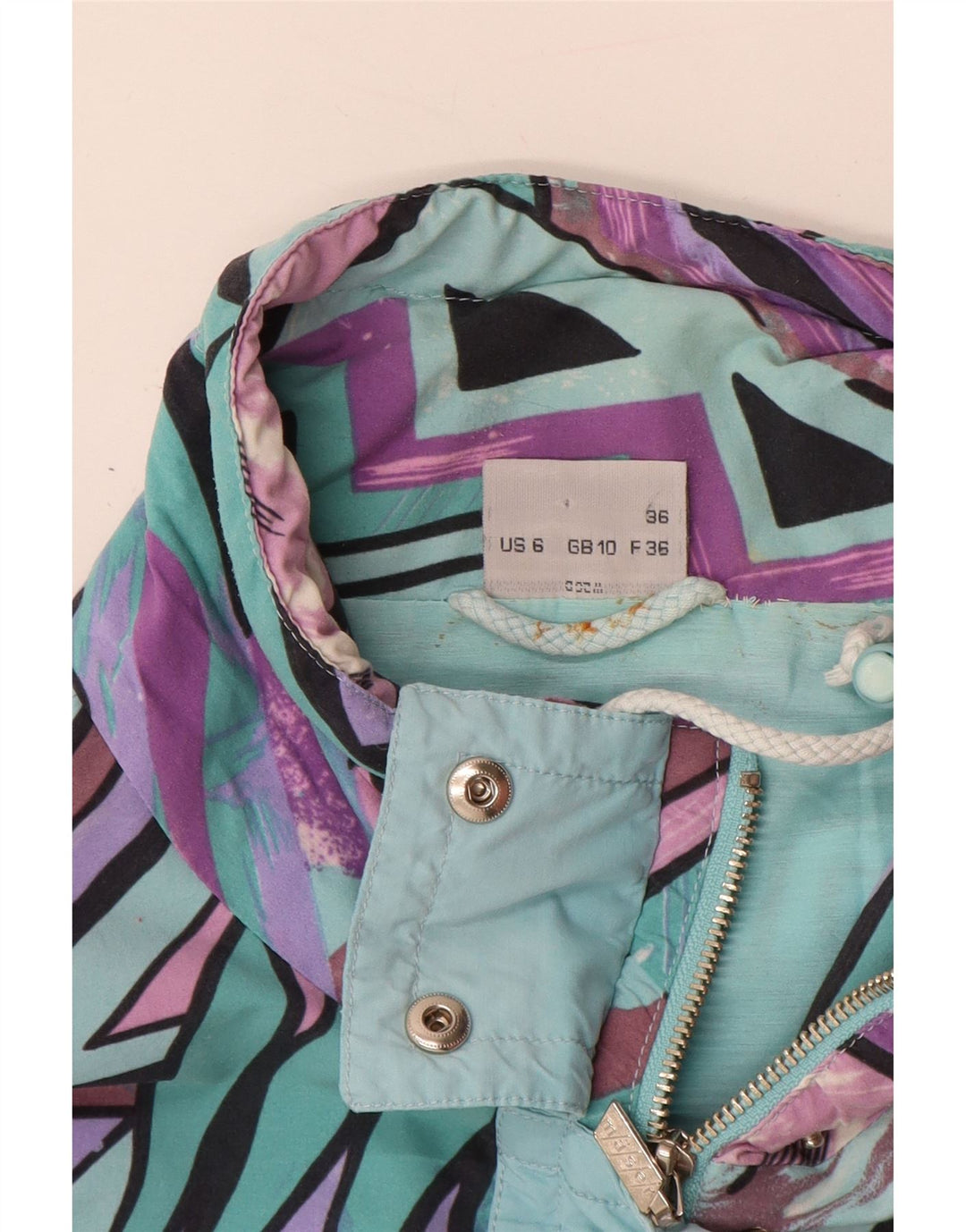 Maser M haină de ploaie supradimensionată pentru femei UK 10 Small Turcoaz Geometric