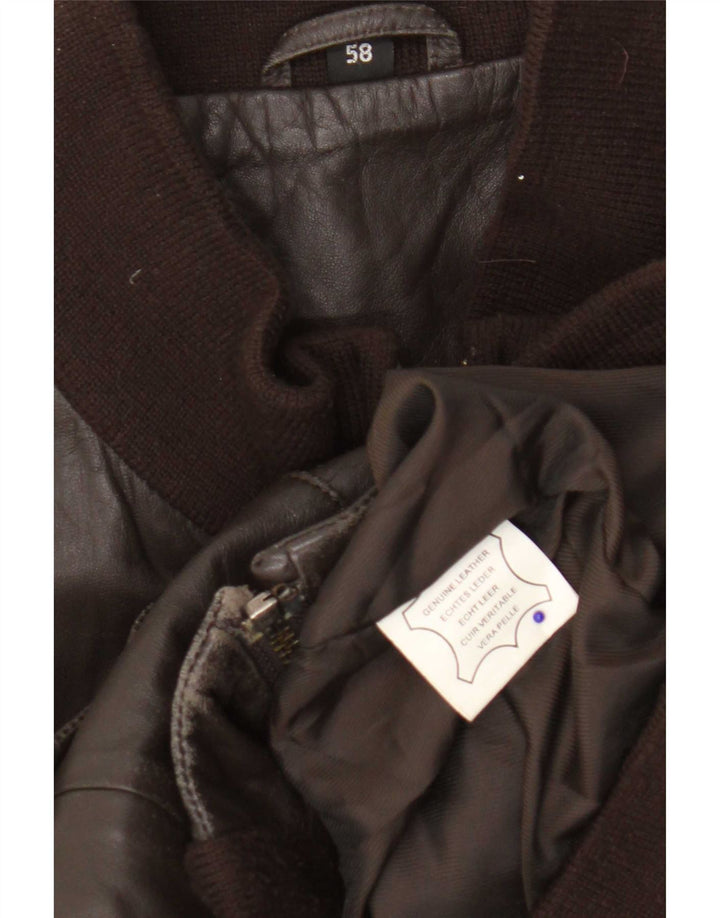 Jachetă de piele vintage pentru bărbați UK 40 mare maro