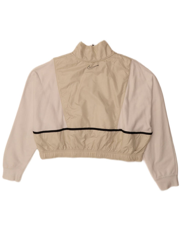 Pulover Nike Crop Graphic pentru femei UK 16, mare, alb, bloc de culoare