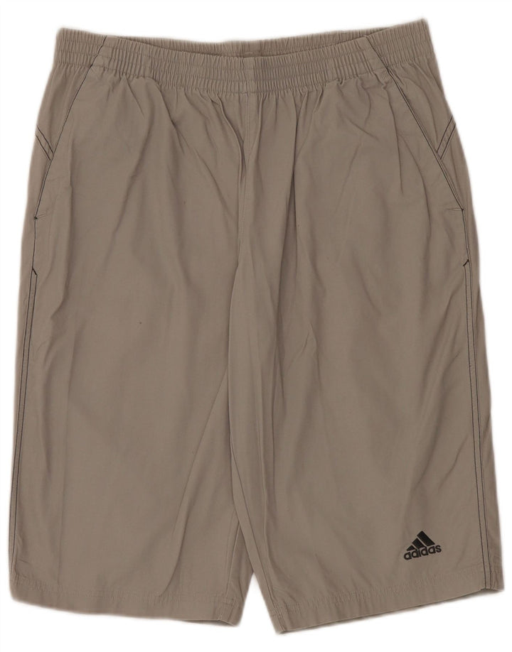Pantaloni scurți sport pentru bărbați Adidas, bumbac gri mediu