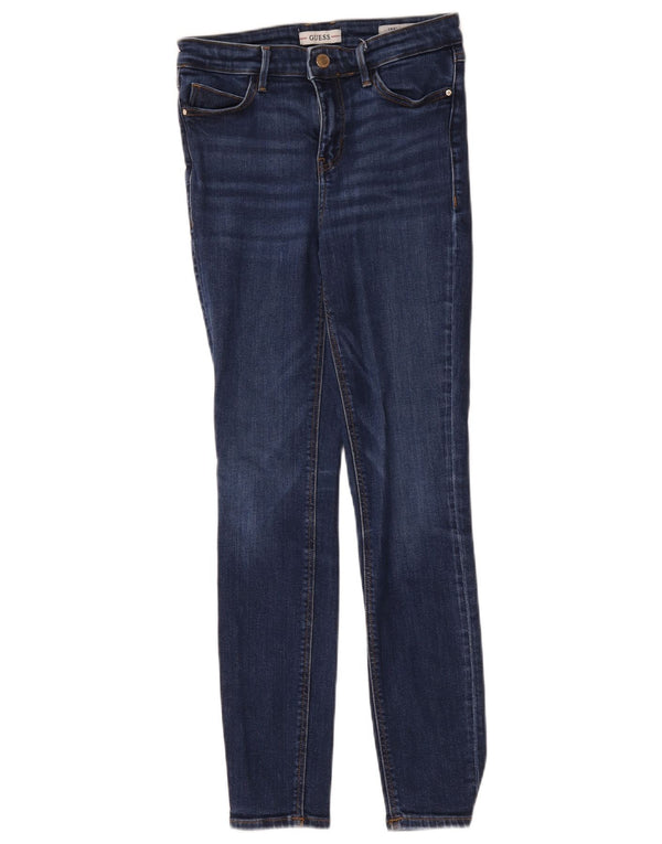 Blugi skinny pentru femei Guess cu talie înaltă L27 L27 bumbac bleumarin