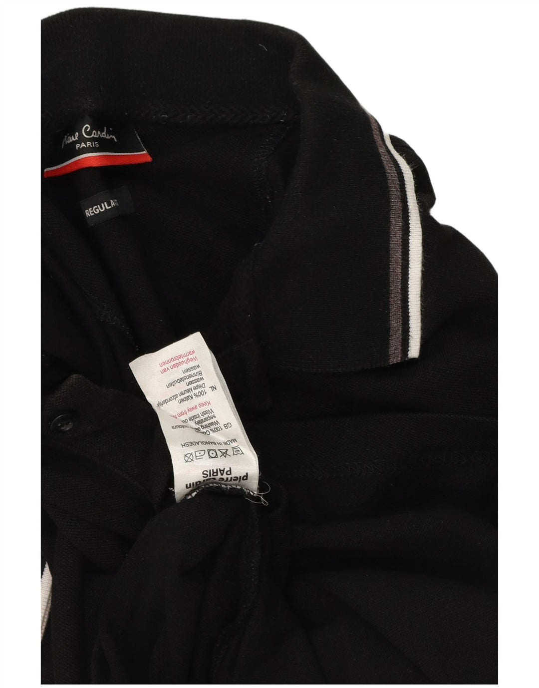 Cămașă polo obișnuită pentru bărbați Pierre Cardin XL bumbac negru