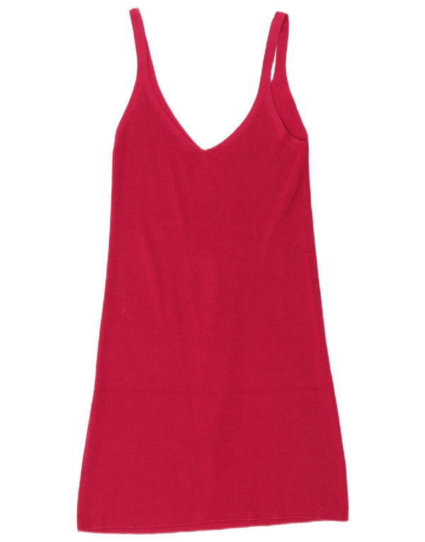 Massimo Dutti Rochie Jumper fără mâneci pentru femei UK 6 XS Bumbac roz