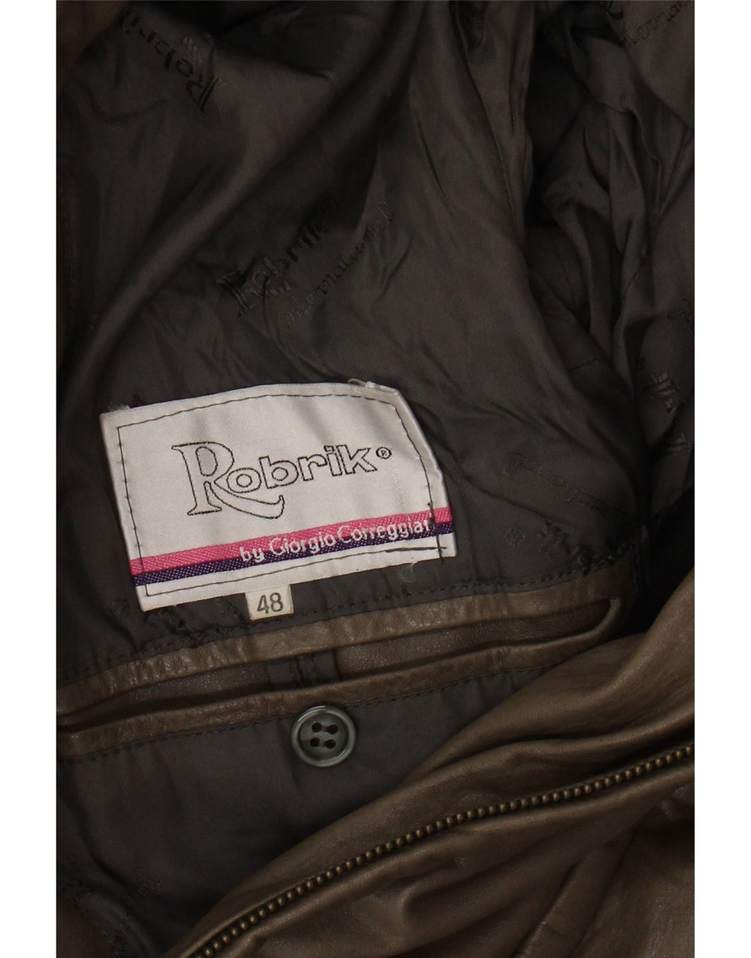 Palton din piele pentru bărbați ROBRIK IT 48 maro mediu