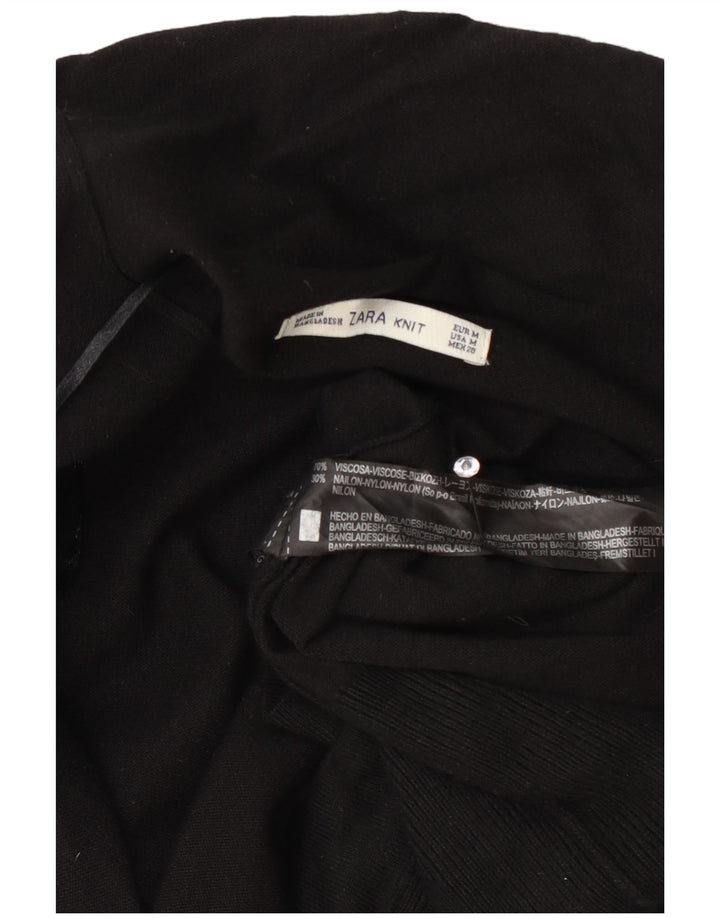 Pulover cardigan deschis pentru femei Zara UK 12 Medium Black Viscose