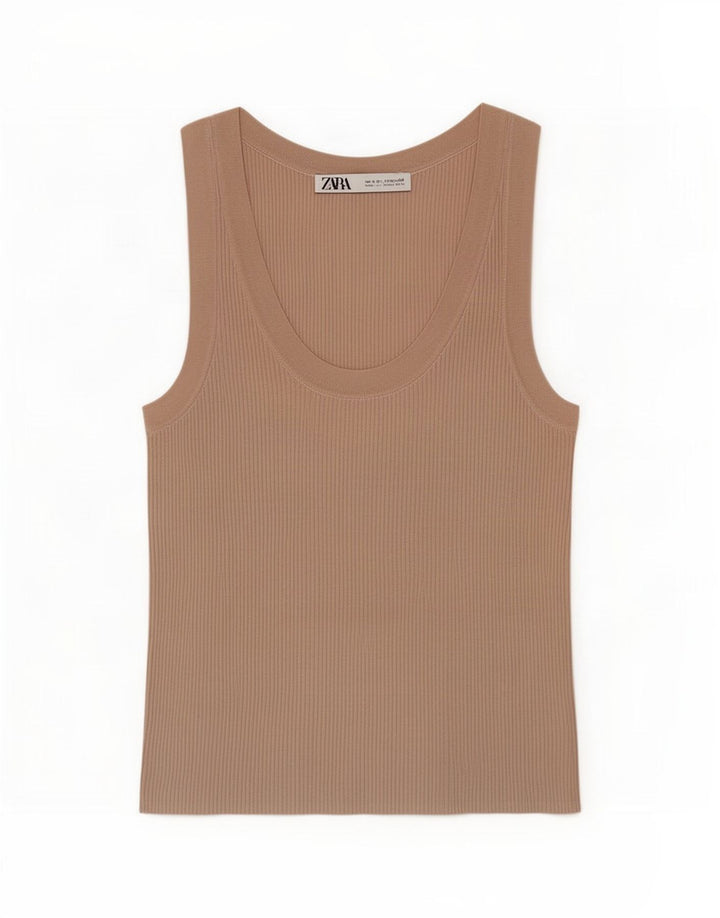 Vest Vest Top Femei Zara UK 8 Small Bej
