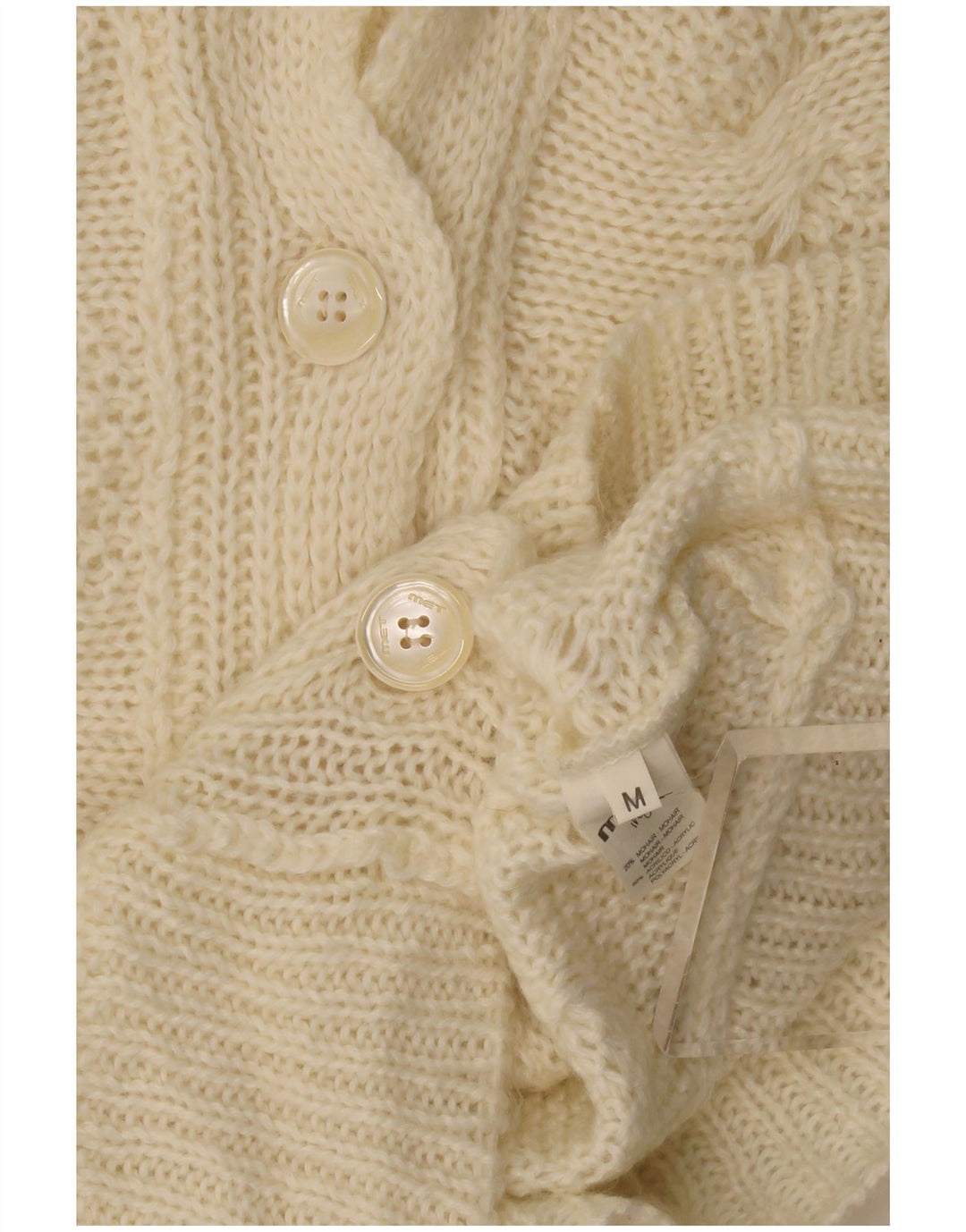 Pulover cardigan pentru femei MET UK 12 Medium Beige Mohair