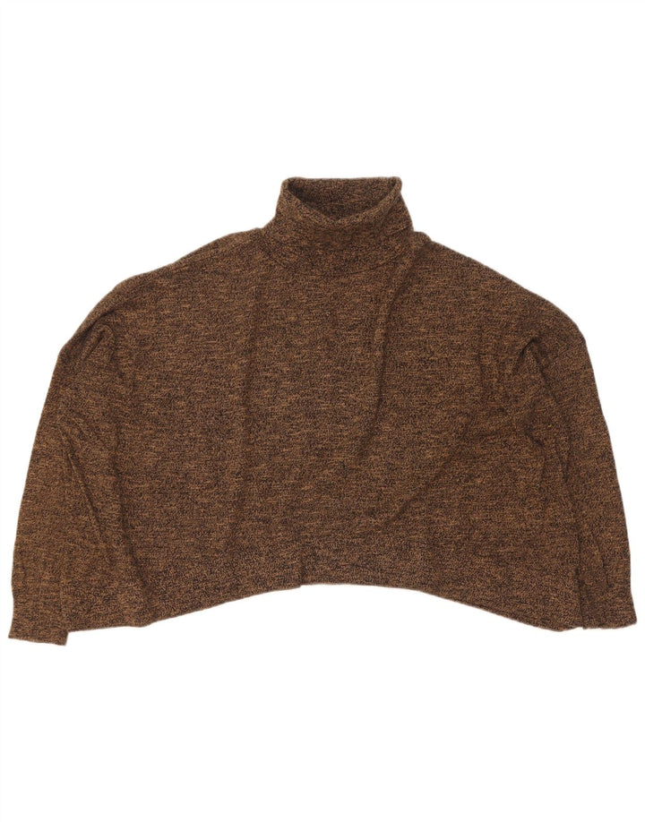 Pulover cu gât rulat Zara pentru femei UK 14, maro mediu, pete