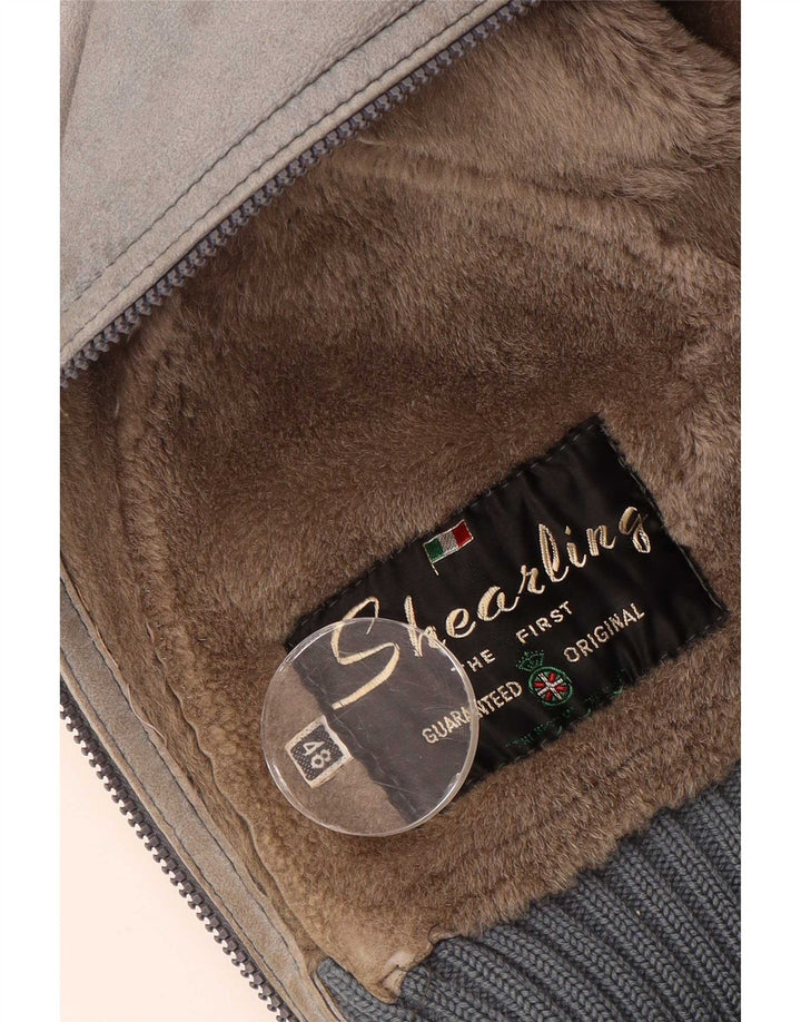 Jachetă din shearling pentru bărbați VINTAGE IT 48 Medium Grey Shearling