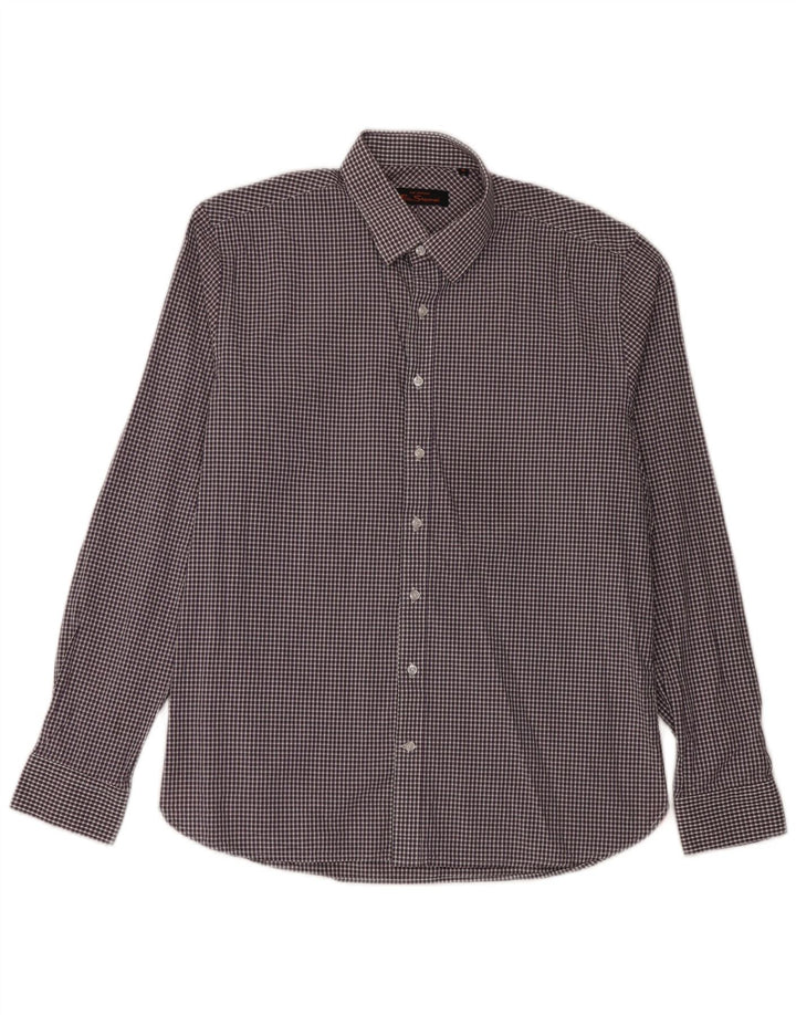 Cămașă pentru bărbați Ben Sherman, mărimea 16, mare, mov, din bumbac