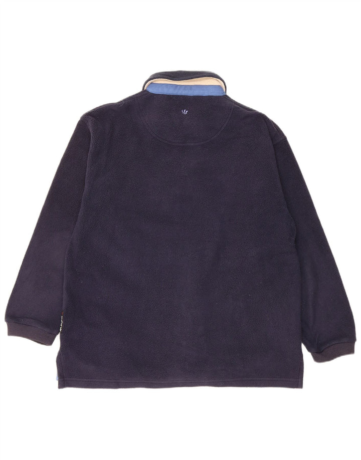 FAT FACE Pulover pentru bărbați Polartec Loose Fit, cu gât polo, fleece XS, bleumarin