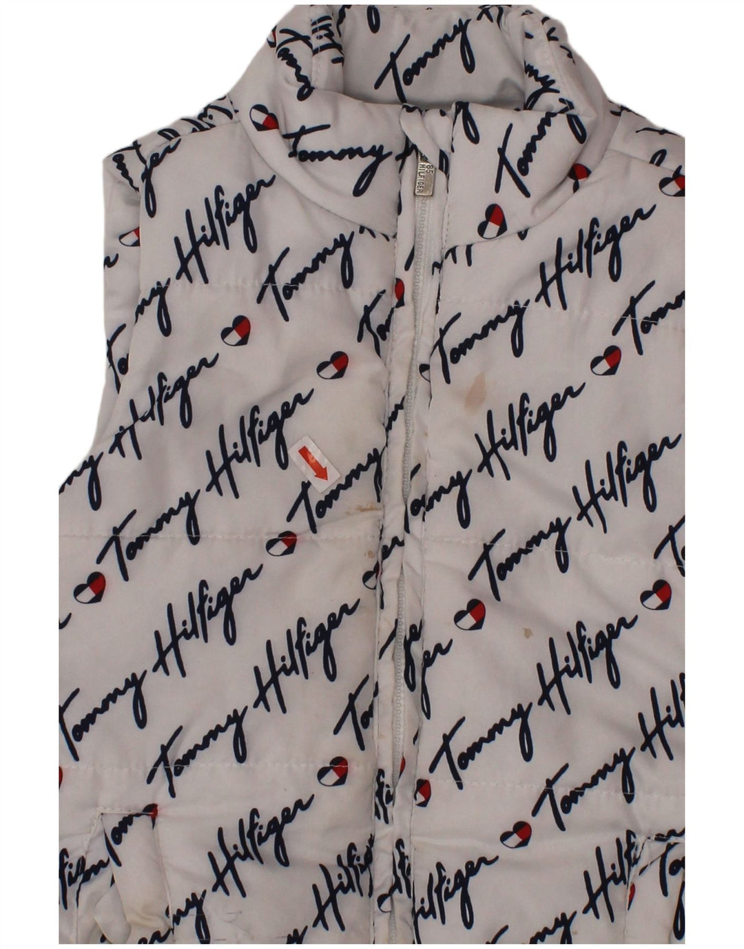 TOMMY HILFIGER Gilet Căptușit Grafic Fete 3-4 Ani Poliester Alb