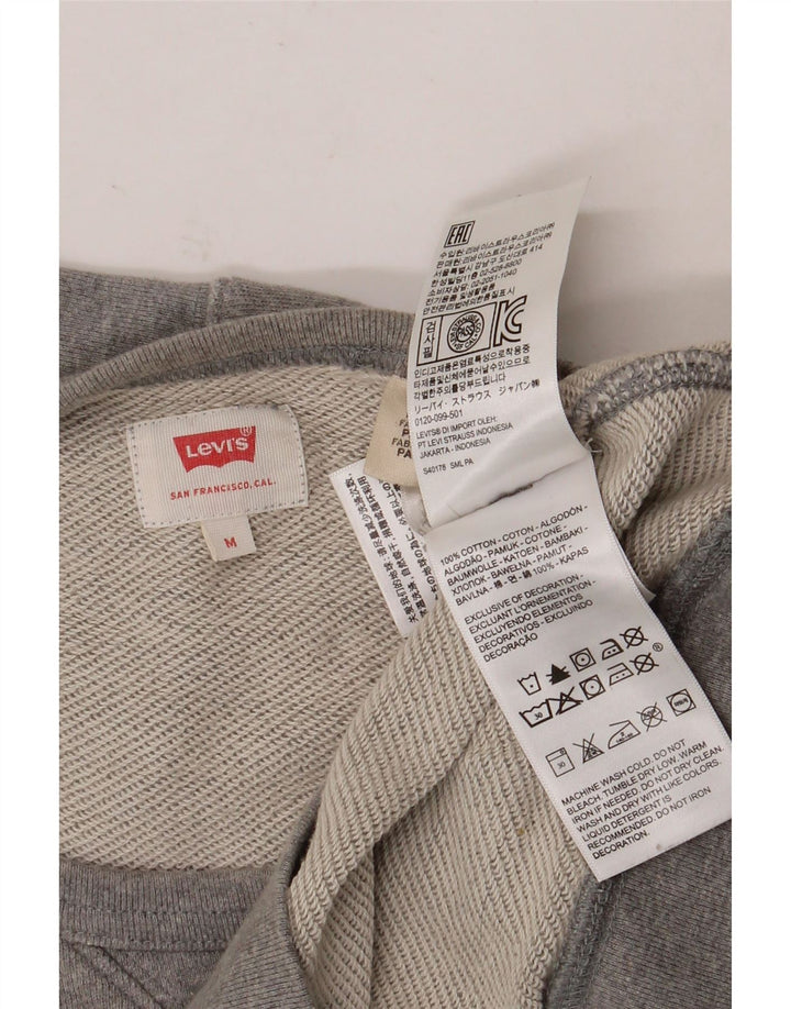 Pulover cu grafică Levi's pentru bărbați, bumbac cu pete, gri mediu