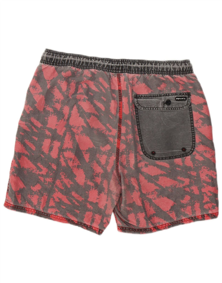 Pantaloni scurți de înot Rip Curl pentru bărbați, cu model abstract, poliester roșu mediu