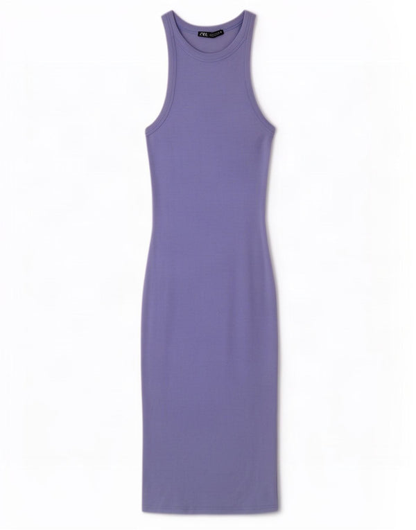 Rochie bodycon fără mâneci pentru femei Zara UK 10 Bumbac albastru mic