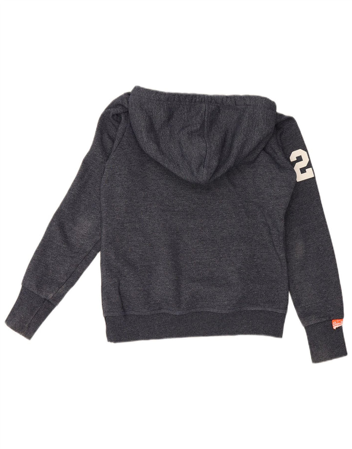 Pulover cu glugă grafic Superdry pentru bărbați, bumbac mediu albastru bleumarin