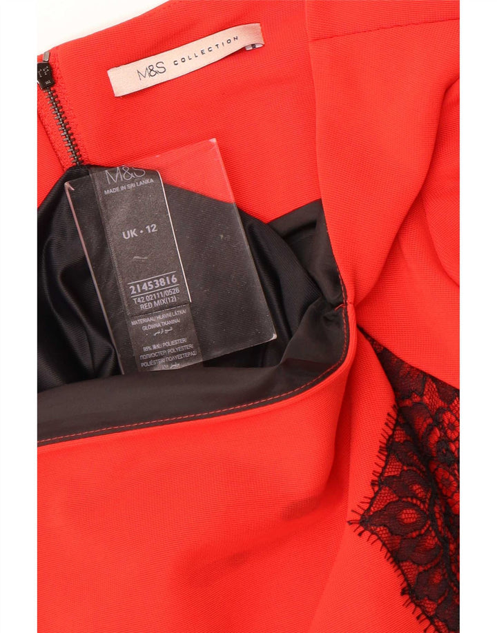 Rochie teacă pentru femei Marks & Spencer UK 12 Medium Red Floral Poliester