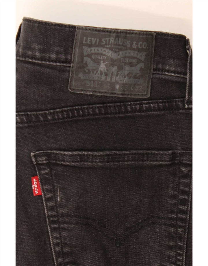 Blugi slim pentru bărbați Levi's W33 L32 bumbac negru