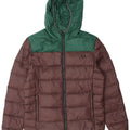 Jachetă căptușită cu glugă pentru bărbați Fred Perry UK 38 Maro mediu Nailon color bloc