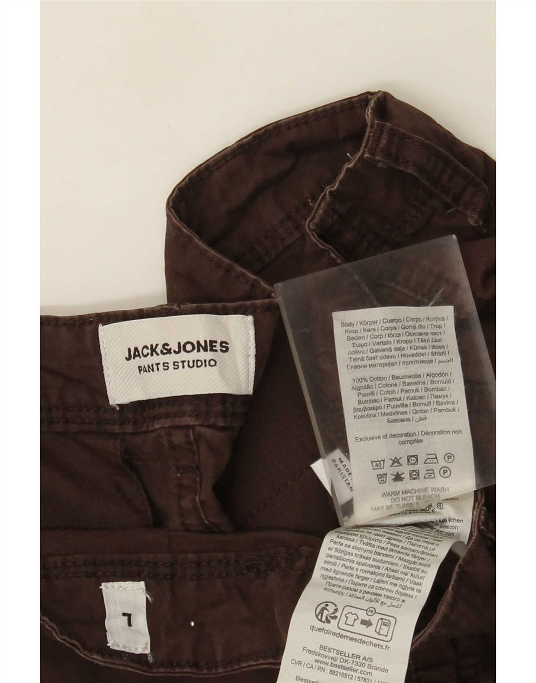 Pantaloni scurti cargo Jack & Jones pentru bărbați, mari W34, bumbac maro