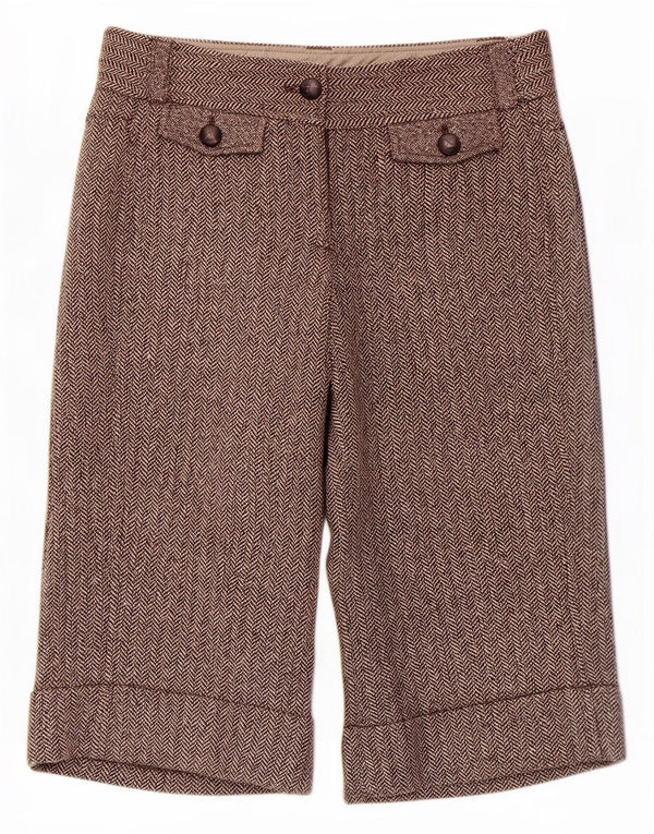 Ted Baker Womens Bermuda Shorts Size 1 XS W30 Brown Herringbone Classic