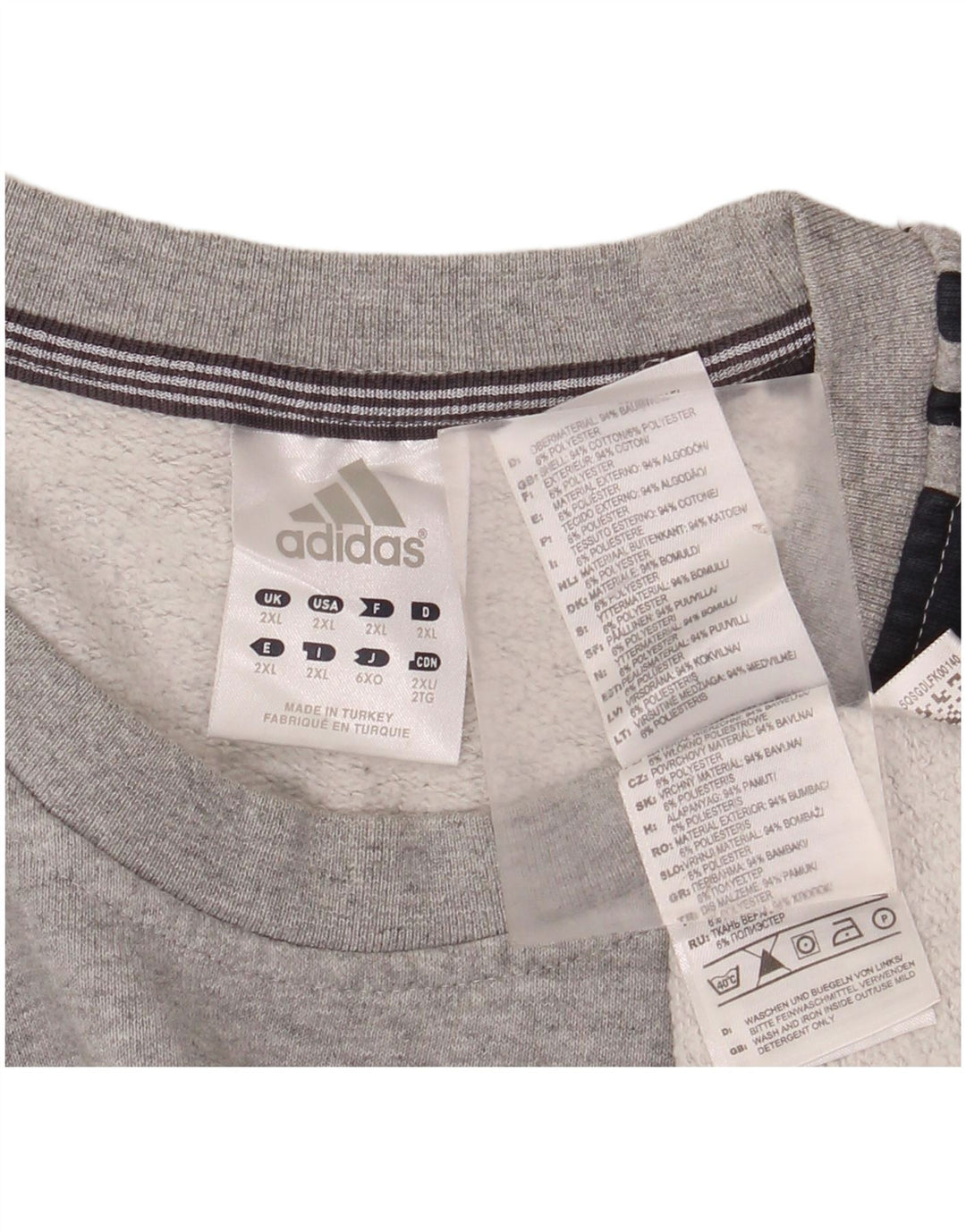 Pulover pentru bărbați ADIDAS 2XL, bumbac color bloc, gri