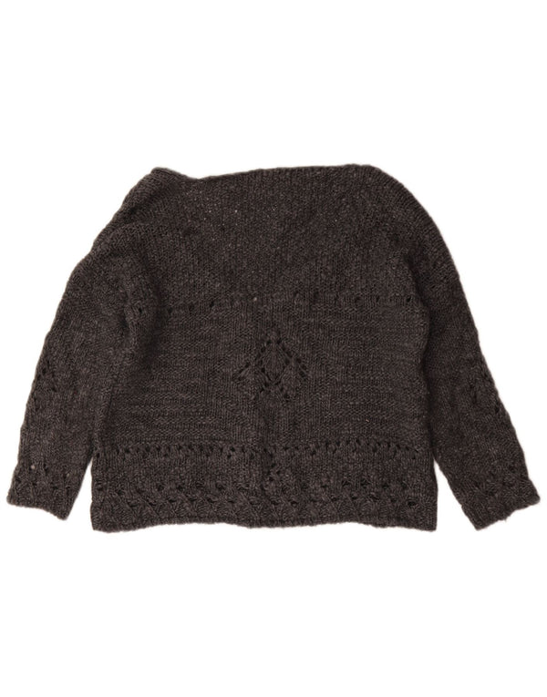Pulover cardigan supradimensionat pentru femei Zara UK 14 Lână geometrică gri mediu