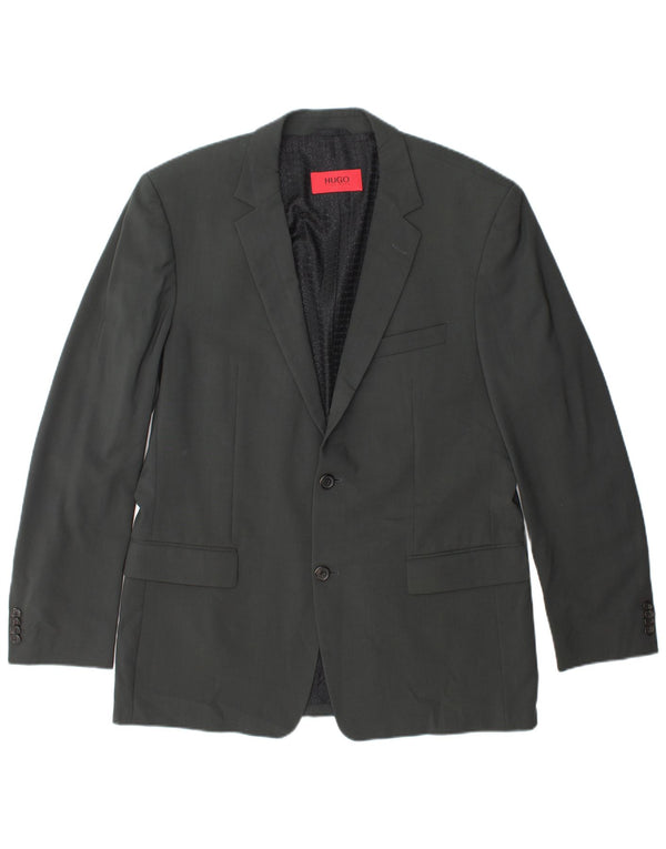 Blazer pentru bărbați Hugo Boss cu 2 nasturi EU 52 XL Lână gri