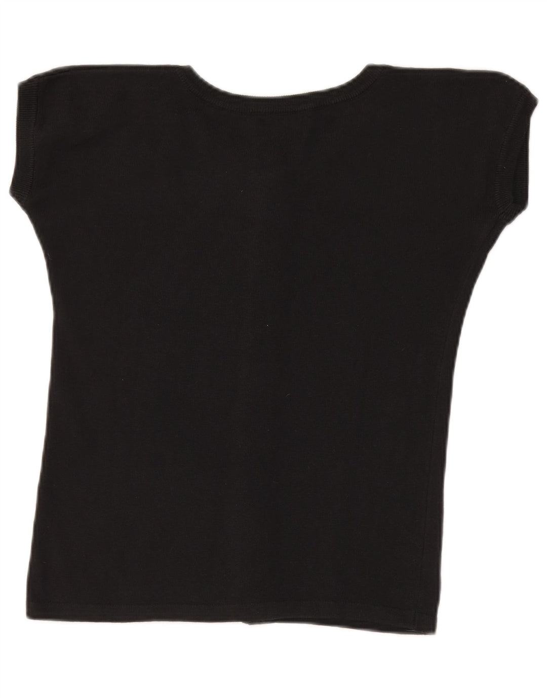 Crop Top din tricot pentru femei Benetton IT 46, mare, negru, bumbac
