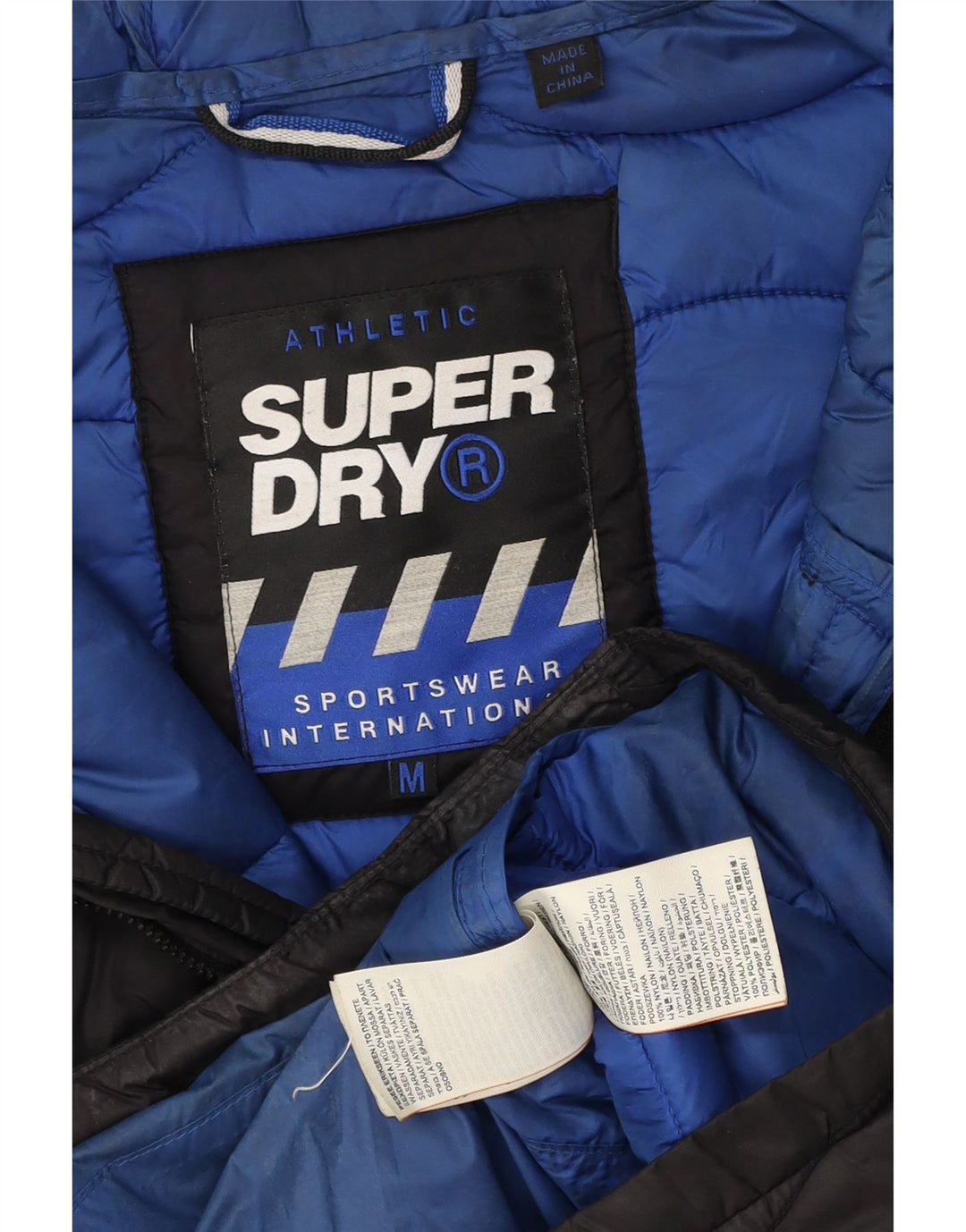 Jachetă căptușită cu glugă Superdry pentru bărbați UK 38 Medium Black Nylon