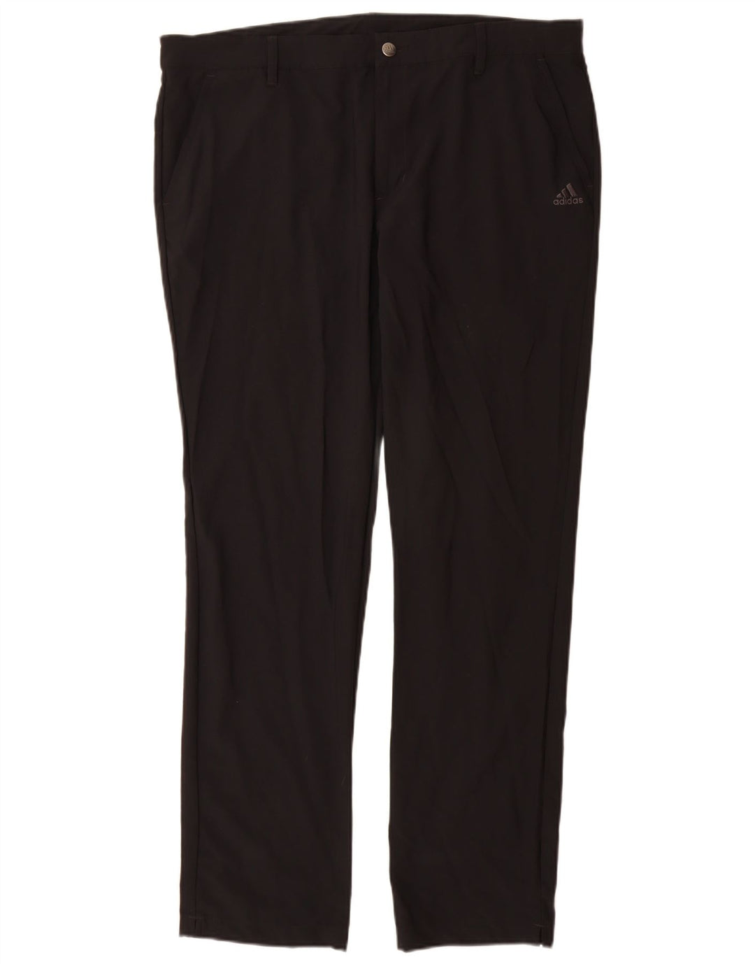 ADIDAS Mens Slim Chino Trousers W38 L32 Black Polyester