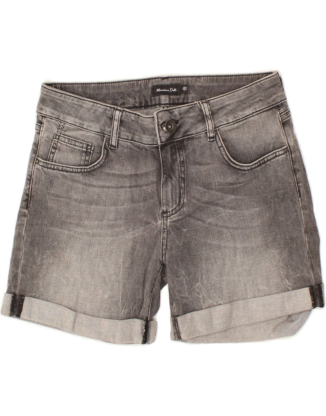 MASSIMO DUTTI Womens Denim Shorts EU 38 Small W28  Grey Cotton Vintage Massimo Dutti and Second-Hand Massimo Dutti from Messina Hembry 