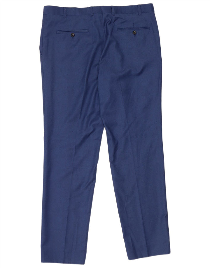 Pantaloni de costum drept bărbați French Connection L36 L31 Lână albastră