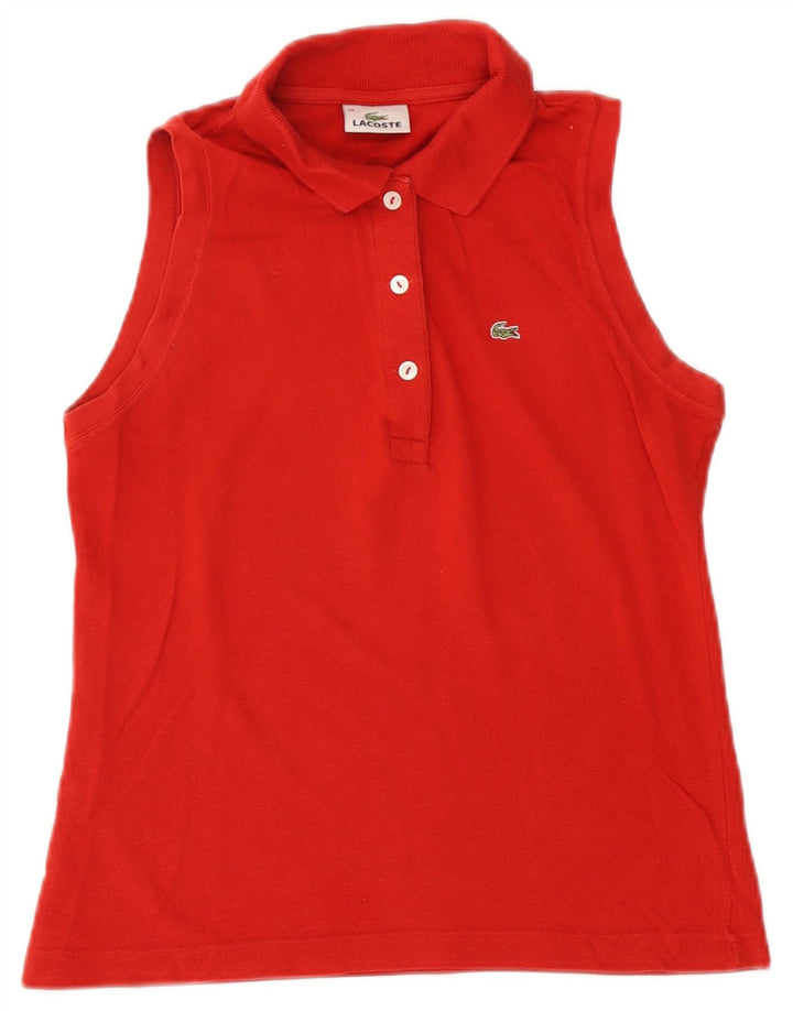 Tricou polo fără mâneci pentru femei Lacoste Mărimea 38 bumbac roșu mediu