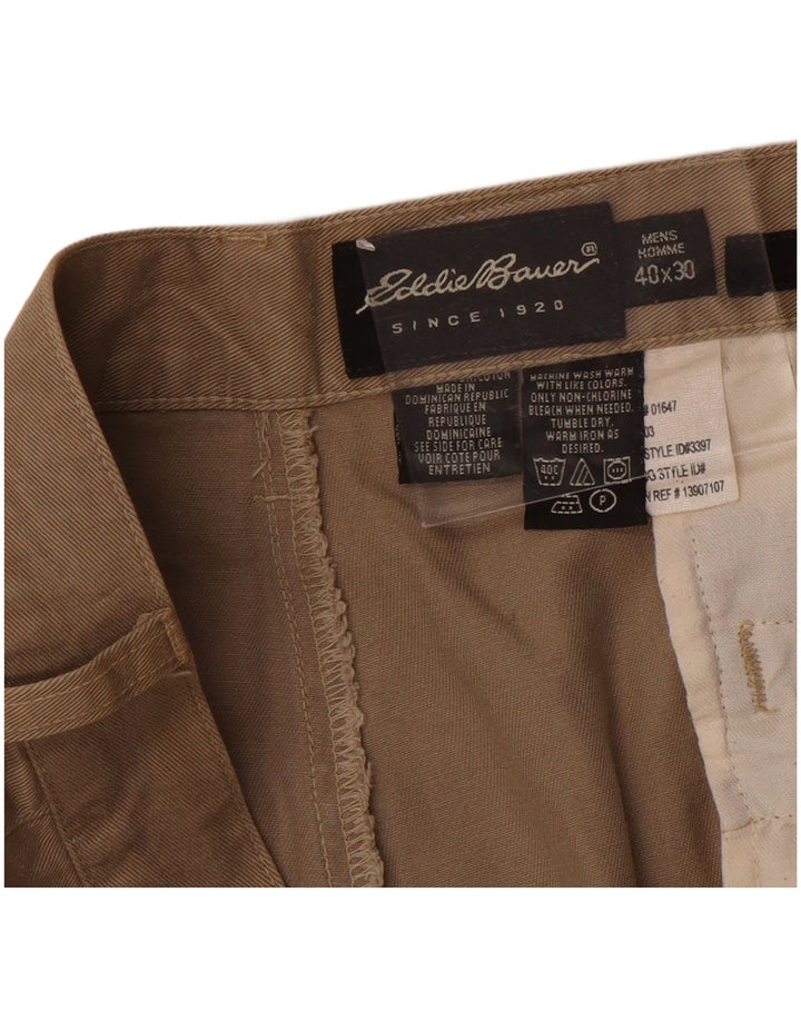 Eddie Bauer Pantaloni chino cu cupla drepte pentru bărbați L40 L30 bumbac maro