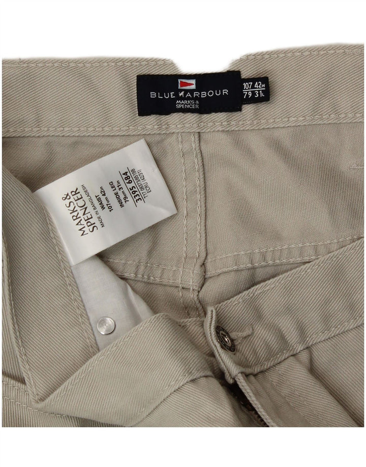 Marks & Spencer Pantaloni casual pentru bărbați Blue Harbour W42 L27 bumbac gri