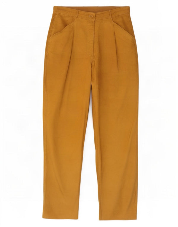 Pantaloni din piele vintage pentru femei cu talie înaltă IT 42 Medium W26 L30 Bej