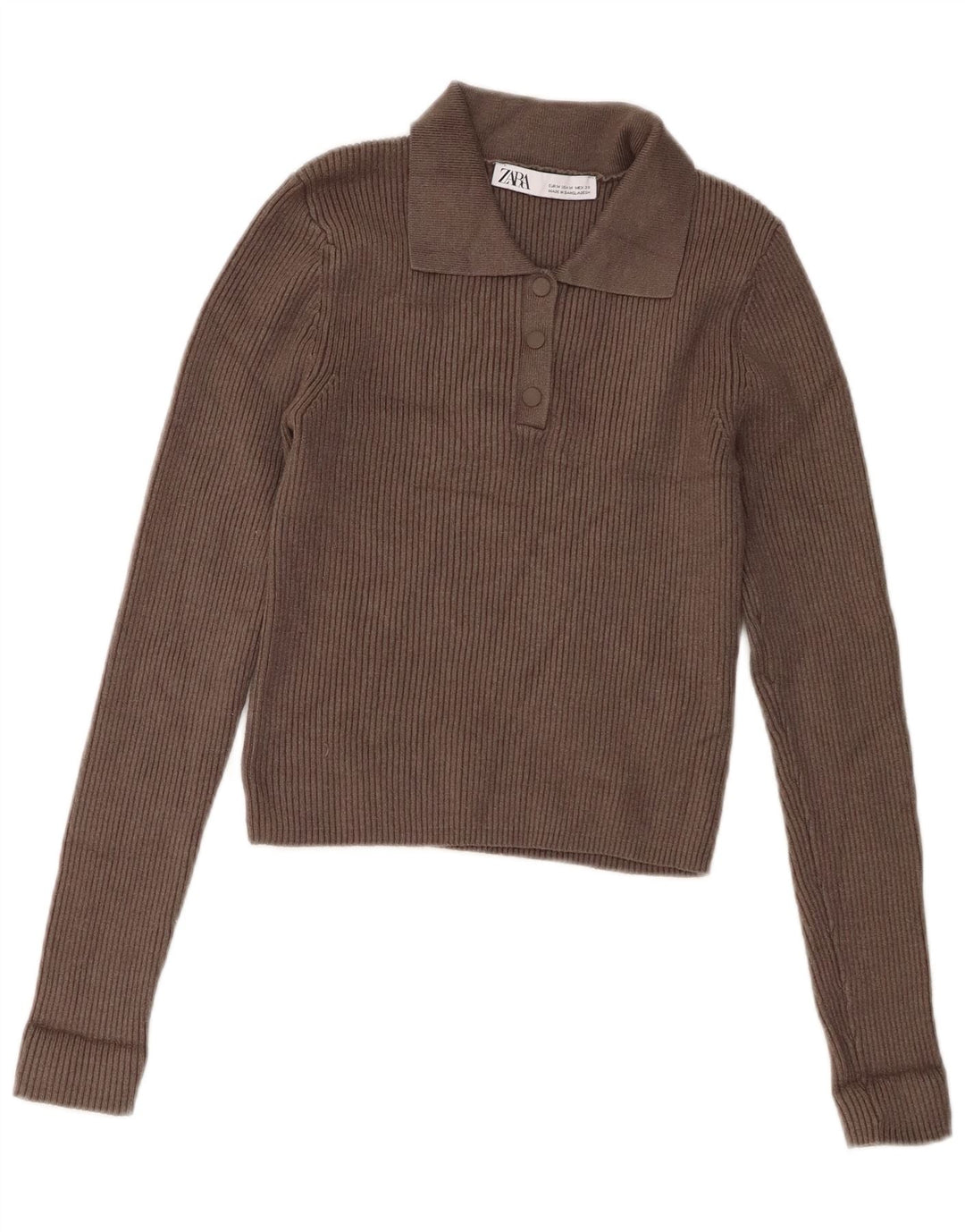 Pulover pentru femei Zara, cu gât polo, UK 12, viscoză, gri mediu