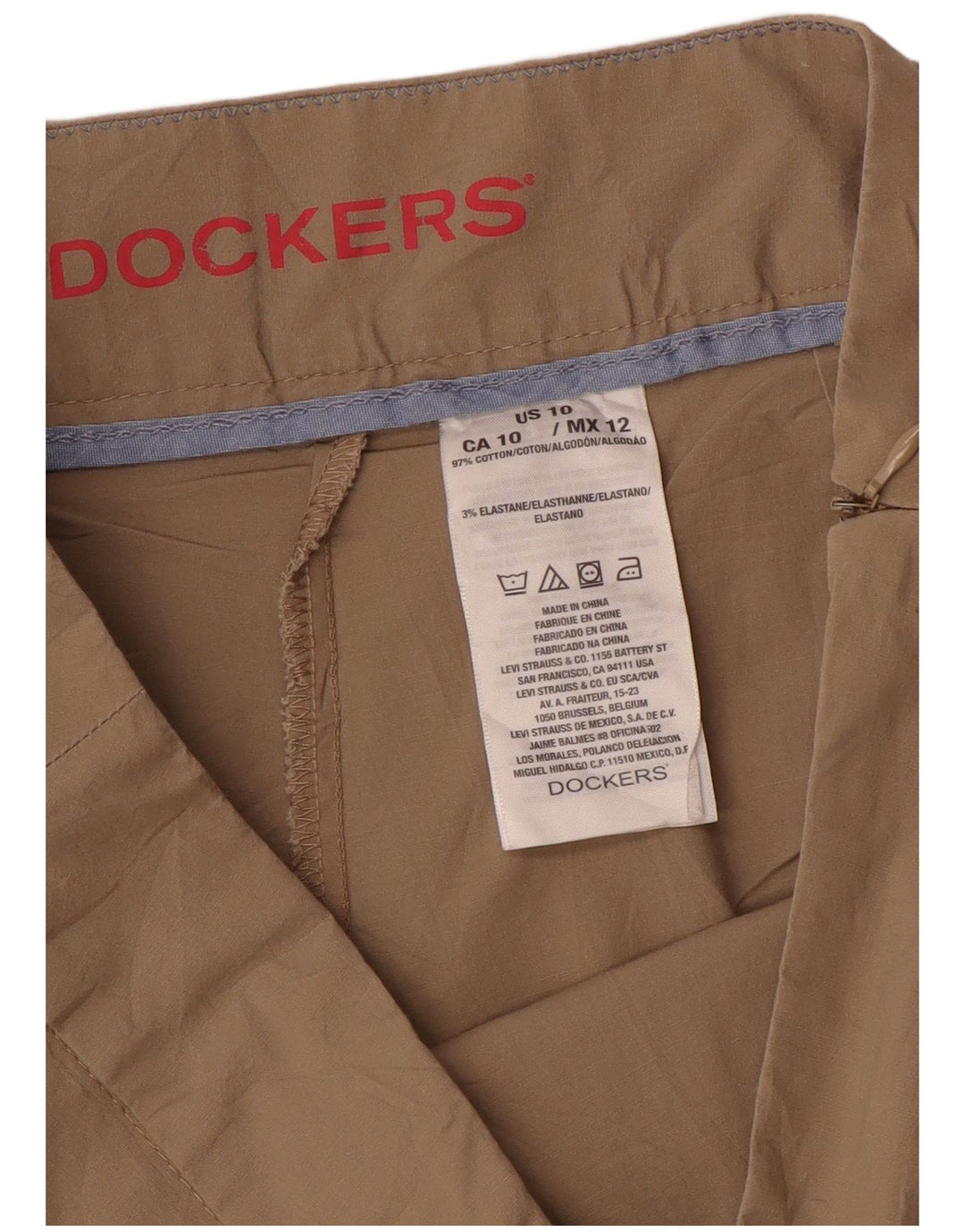 Fusta Dockers pentru femei US 10, mare, bej, bumbac