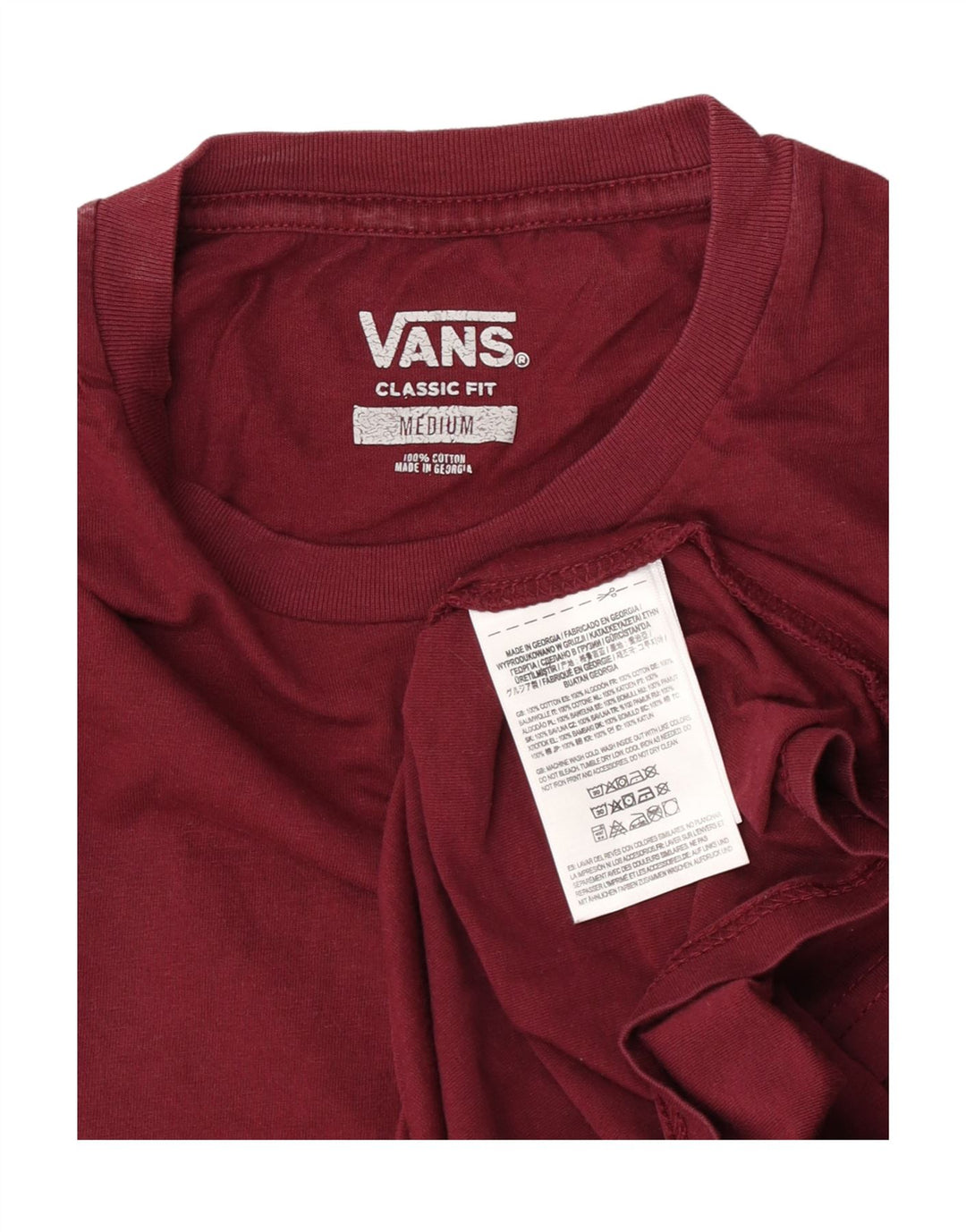 Tricou pentru bărbați Vans Classic Fit Top Medium Burgundy Bumbac